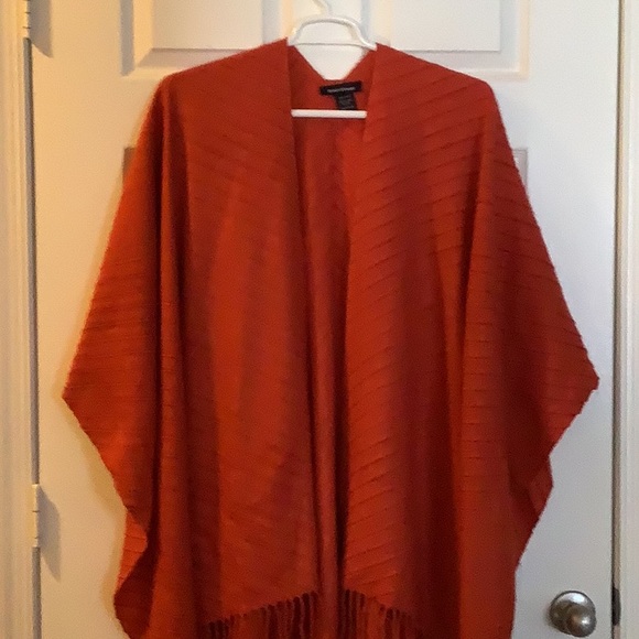 Ashley Stewart Open Front Shawl with Fringes - Picture 2 of 11